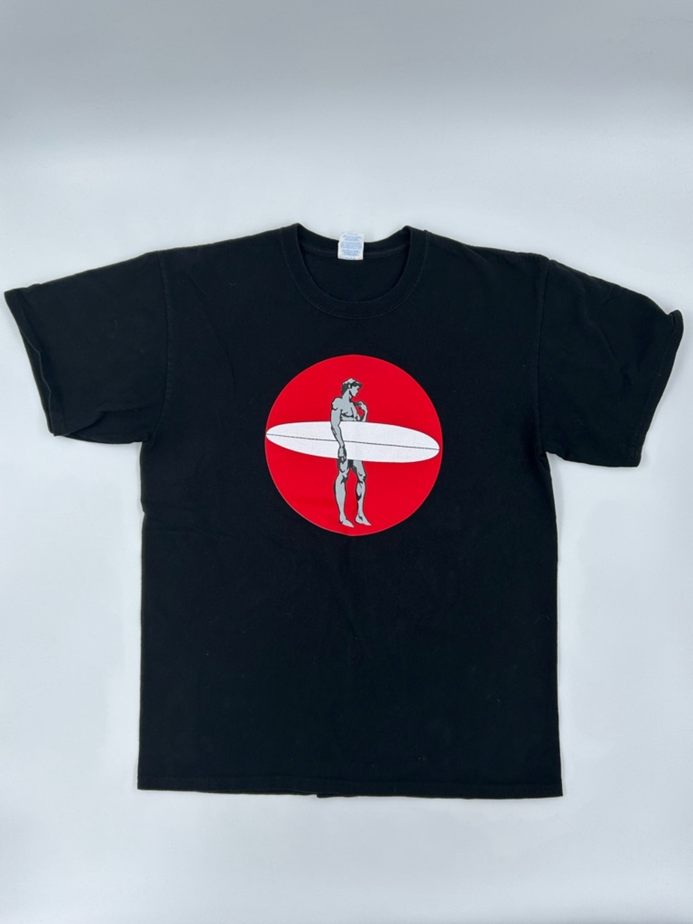 Port & Company Black Surf Graphic Tee with Red Circle Print L